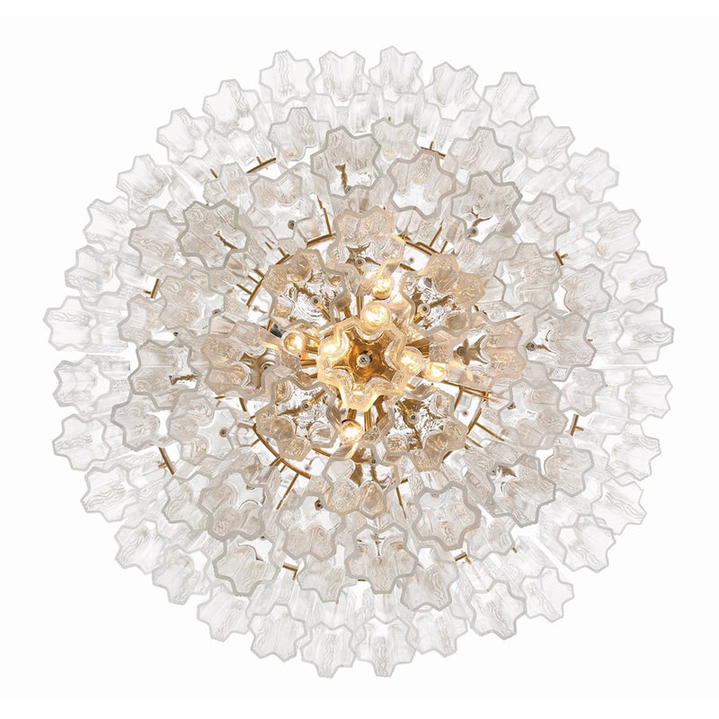 Crystorama Addis 20 Light Chandelier, Aged Brass/Clear