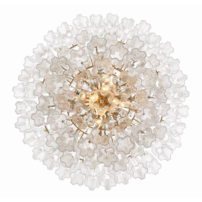 Crystorama Addis 20 Light Chandelier, Aged Brass/Clear