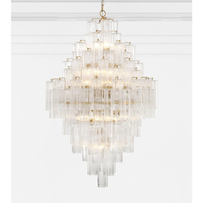 Crystorama Addis 20 Light Chandelier, Aged Brass/Clear