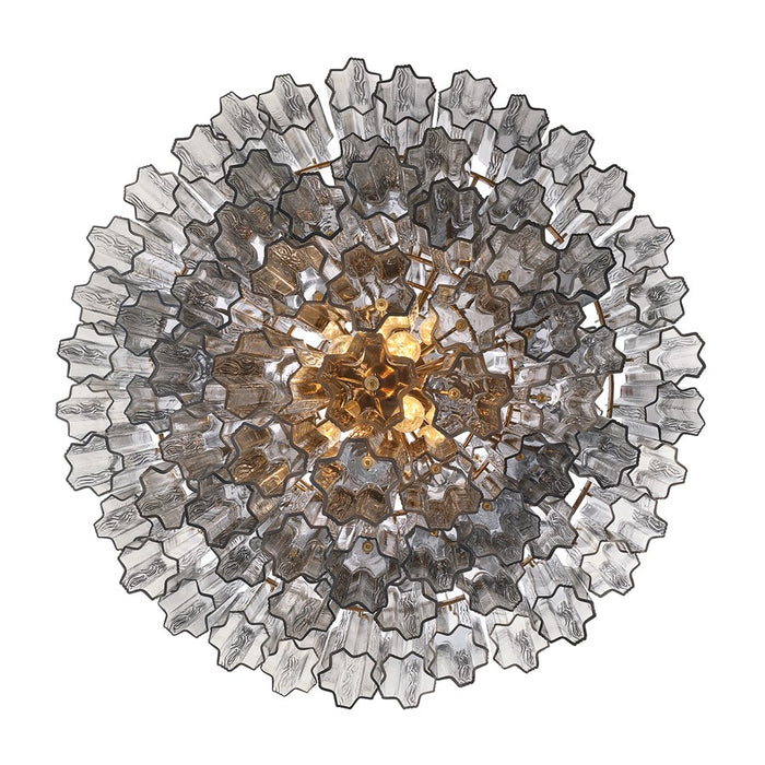 Crystorama Addis 20 Light Chandelier, Gray/Brass/Gold/Smoke