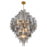 Crystorama Addis 20 Light Chandelier, Gray/Brass/Gold/Smoke