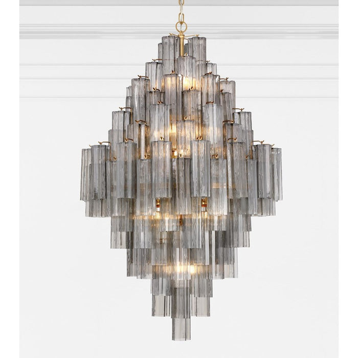 Crystorama Addis 20 Light Chandelier, Gray/Brass/Gold/Smoke