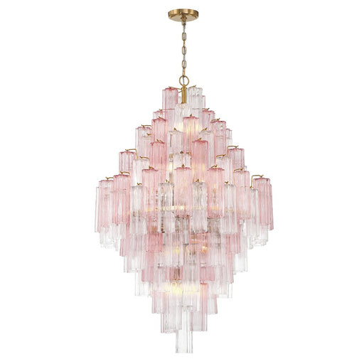 Crystorama Addis 20 Light Chandelier, Brass/Gold/Spring