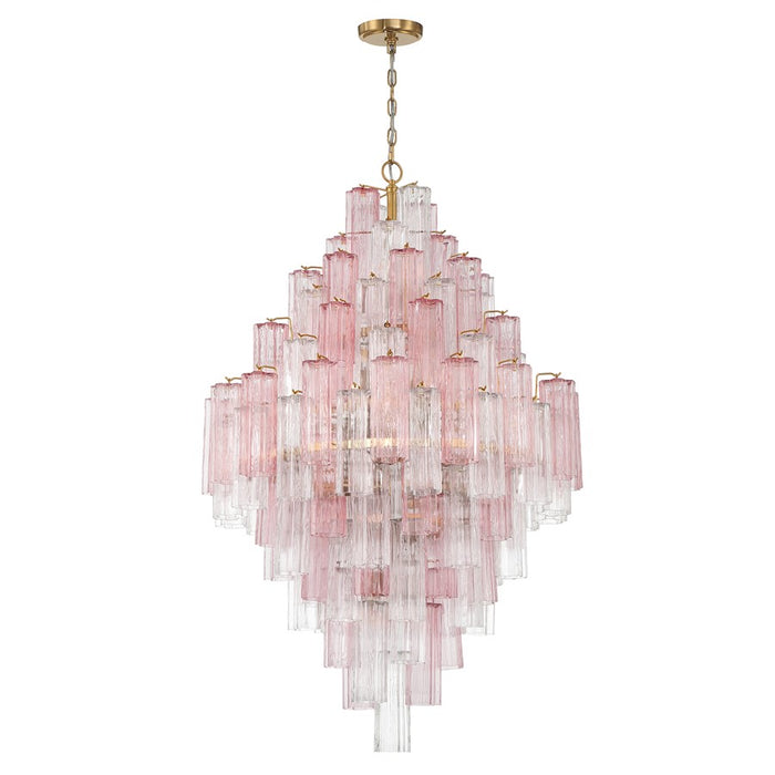 Crystorama Addis 20 Light Chandelier, Brass/Gold/Spring