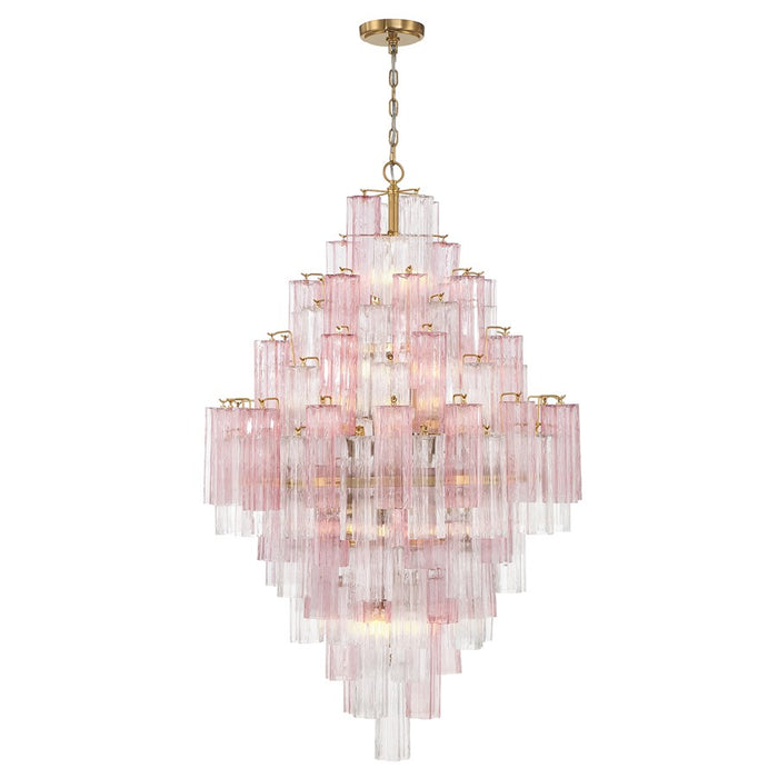 Crystorama Addis 20 Light Chandelier, Brass/Gold/Spring