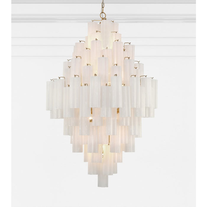 Crystorama Addis 20 Light Chandelier, Aged Brass/White