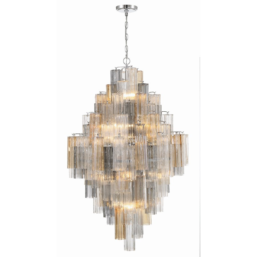 Crystorama Addis 20 Light Chandelier, Polished Chrome/Autumn