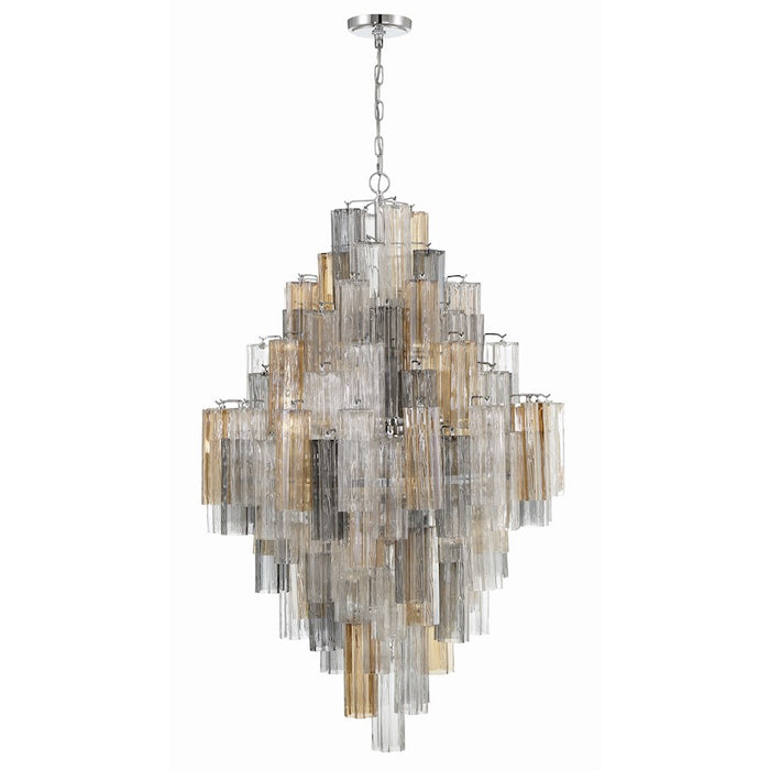 Crystorama Addis 20 Light Chandelier, Polished Chrome/Autumn