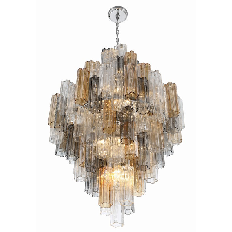 Crystorama Addis 20 Light Chandelier, Polished Chrome/Autumn