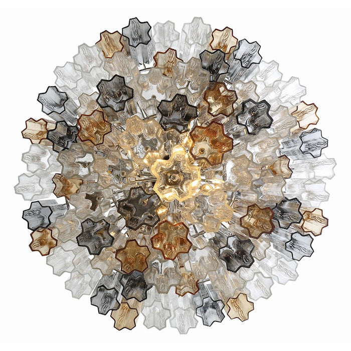 Crystorama Addis 20 Light Chandelier, Polished Chrome/Autumn