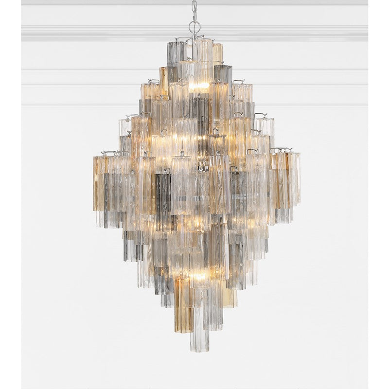 Crystorama Addis 20 Light Chandelier, Polished Chrome/Autumn