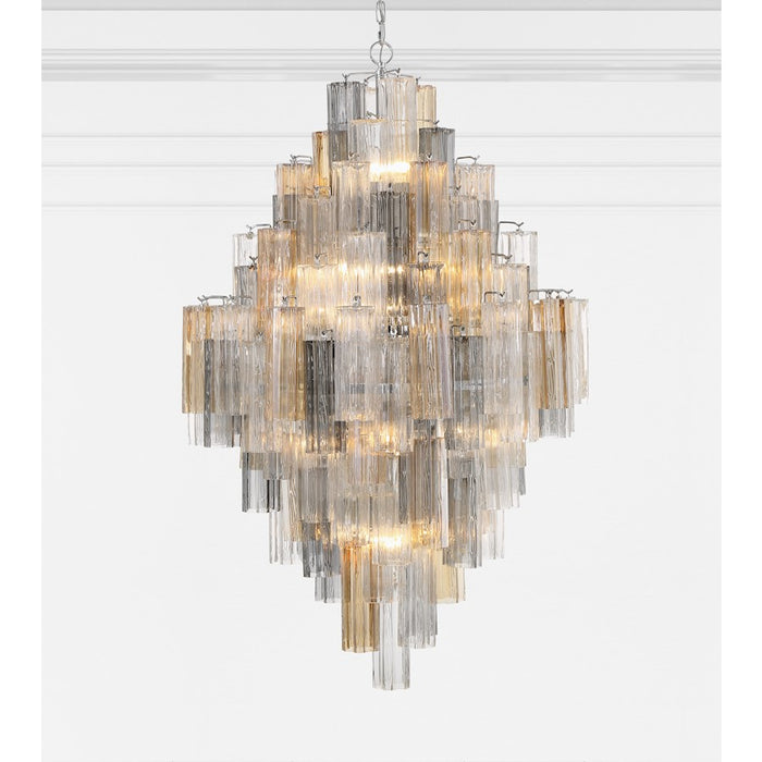Crystorama Addis 20 Light Chandelier, Polished Chrome/Autumn