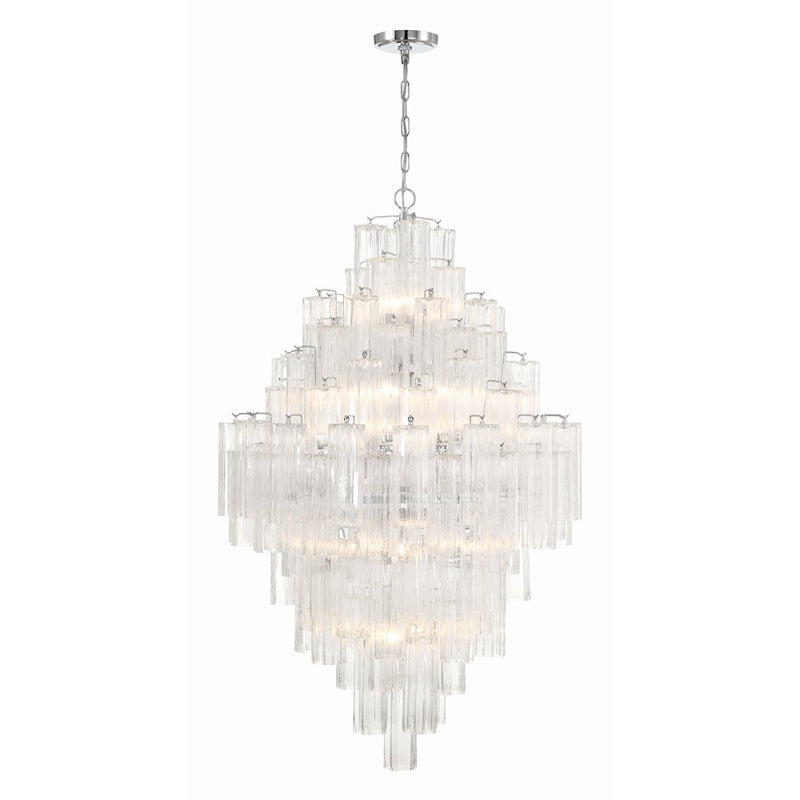 Crystorama Addis 20 Light Chandelier, Polished Chrome/Clear