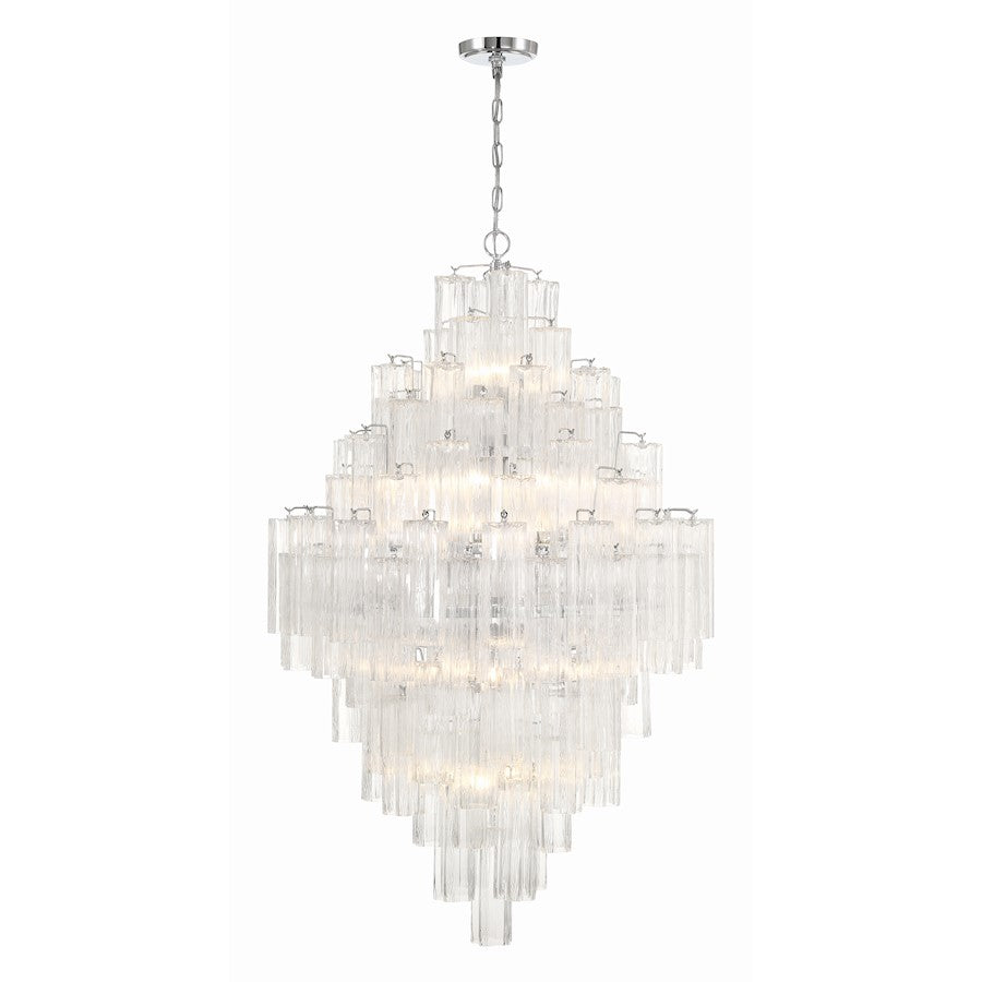Crystorama Addis 20 Light Chandelier, Polished Chrome/Clear
