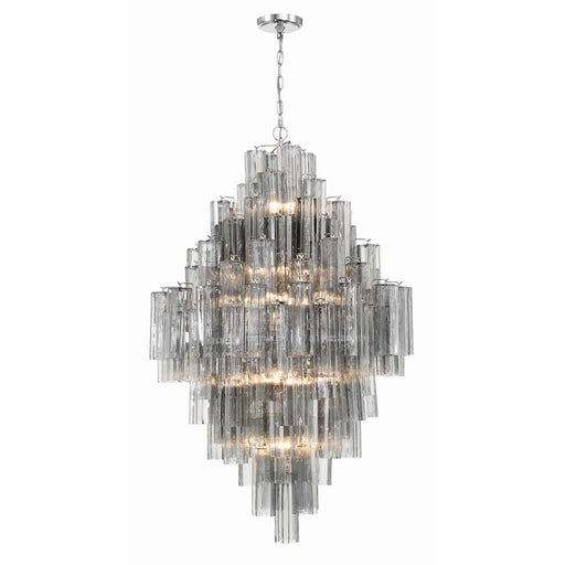 Crystorama Addis 20 Light Chandelier, Polished Chrome/Smoke