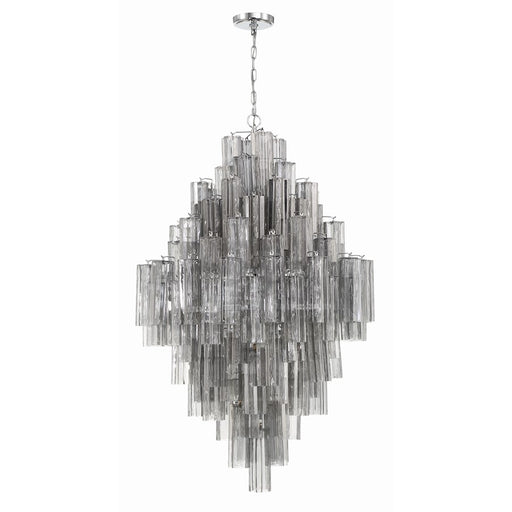 Crystorama Addis 20 Light Chandelier, Polished Chrome/Smoke