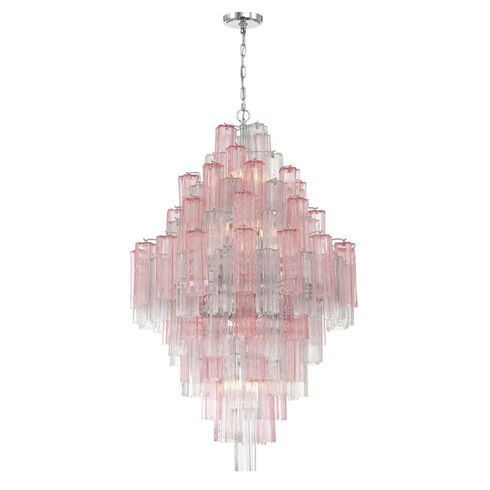 Crystorama Addis 20 Light Chandelier, Chrome/Spring - ADD-319-CH-SP