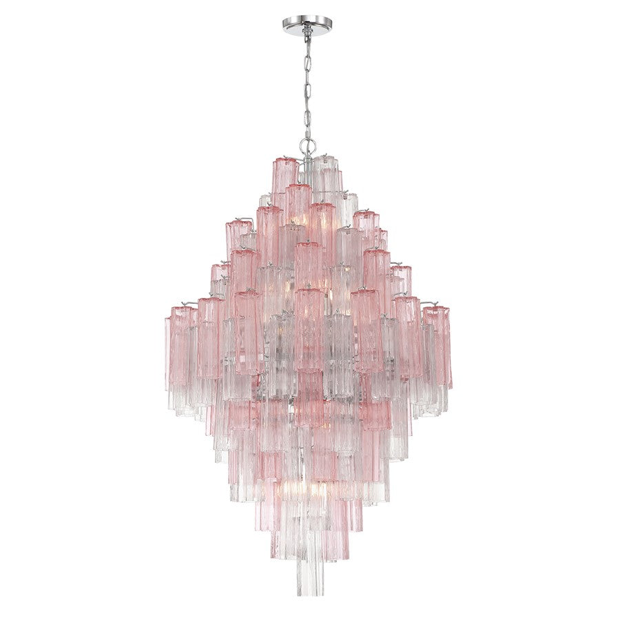 Crystorama Addis 20 Light Chandelier, Chrome/Spring
