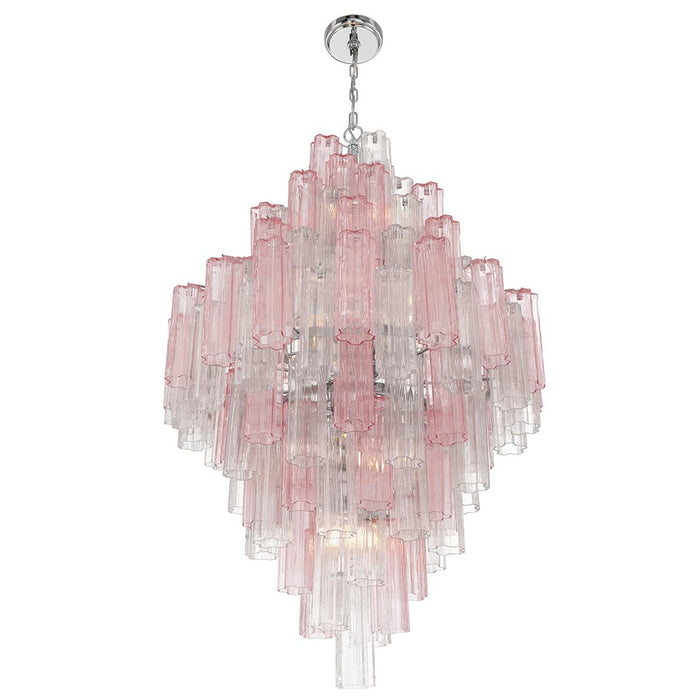 Crystorama Addis 20 Light Chandelier, Chrome/Spring