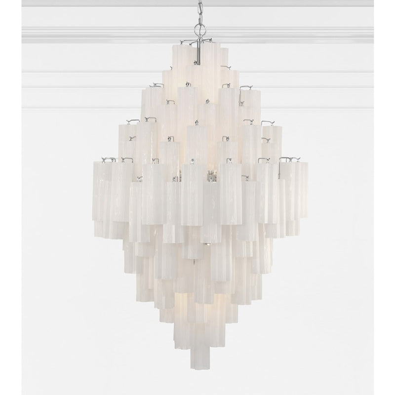 Crystorama Addis 20 Light Chandelier, Polished Chrome/White