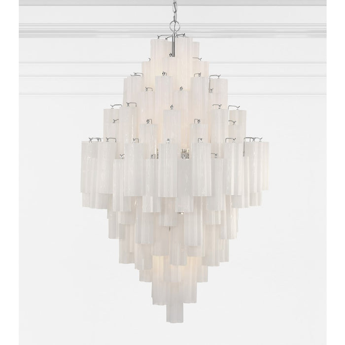 Crystorama Addis 20 Light Chandelier, Polished Chrome/White