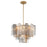 Crystorama Addis 7 Light Flush Mount, Brass/Tronchi Glass Autumn