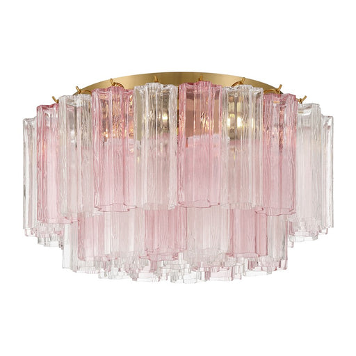 Crystorama Addis 7 Light Flush, Brass/Gold/Spring