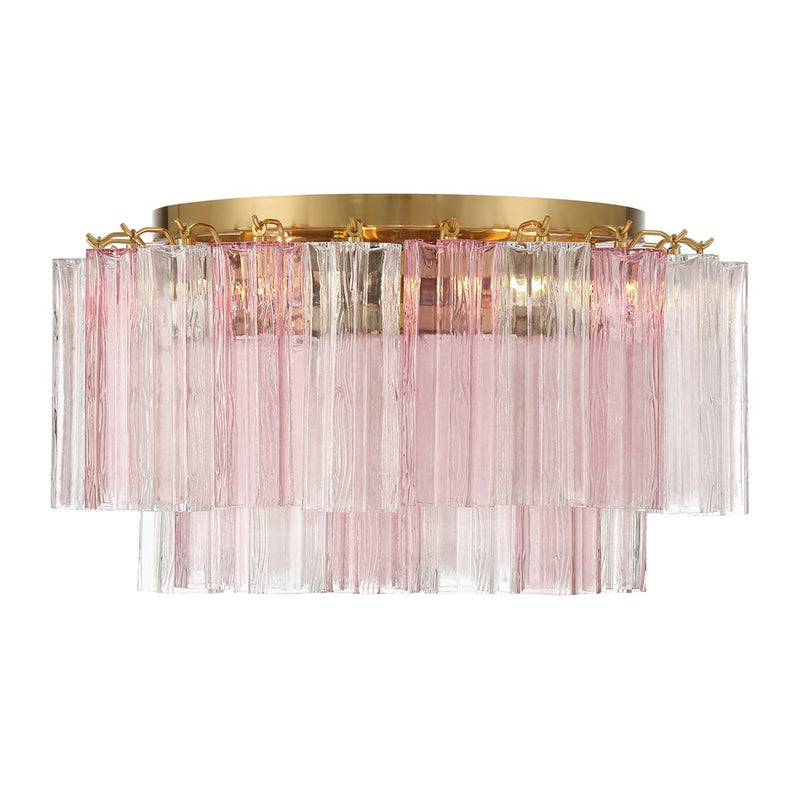 Crystorama Addis 7 Light Flush, Brass/Gold/Spring