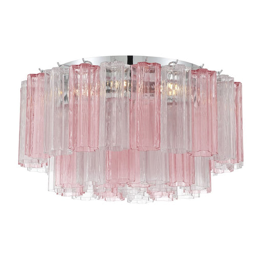 Crystorama Addis 7 Light Flush , Chrome/Spring