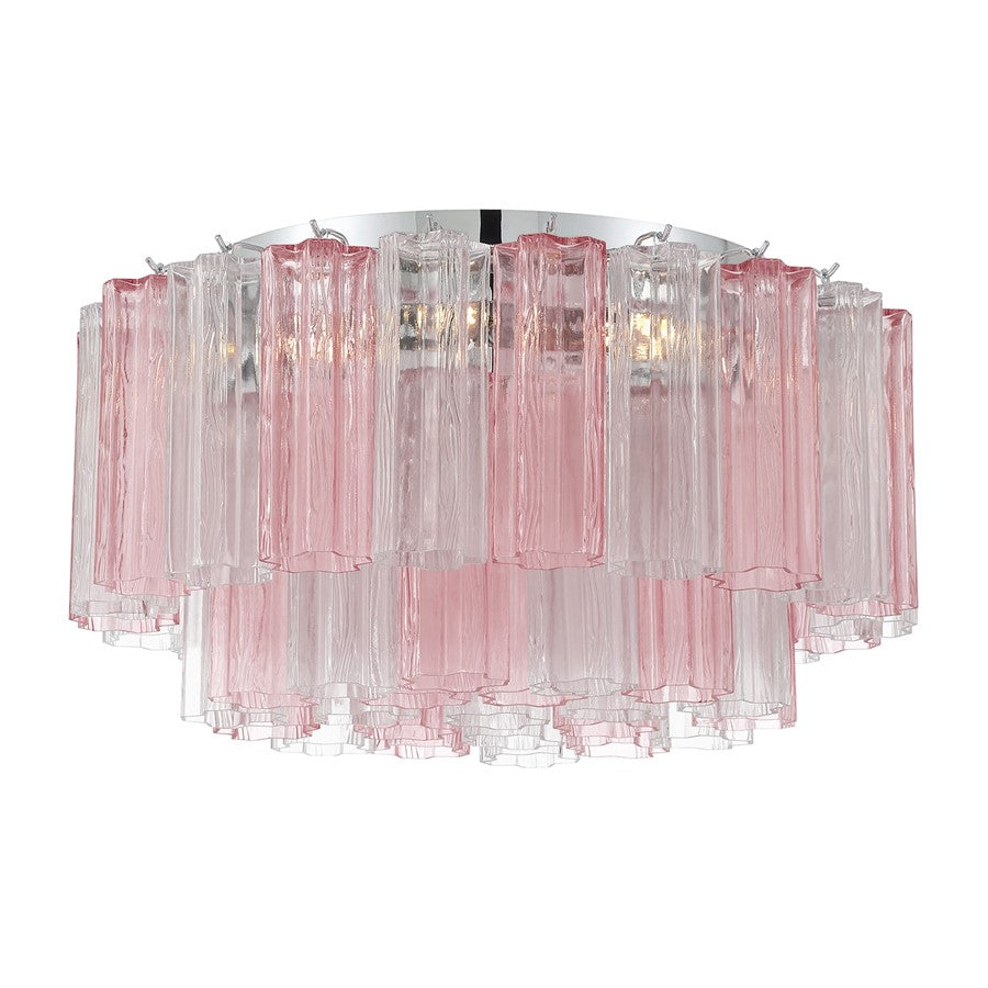 Crystorama Addis 7 Light Flush , Chrome/Spring