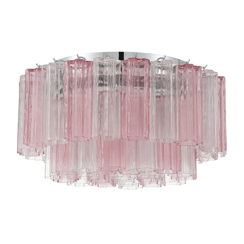 Crystorama Addis 7 Light Flush , Chrome/Spring