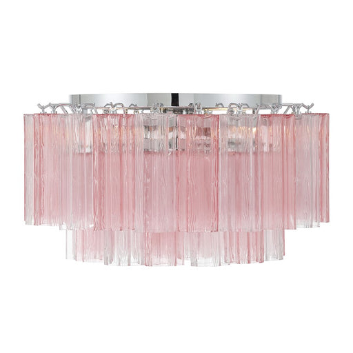 Crystorama Addis 7 Light Flush , Chrome/Spring