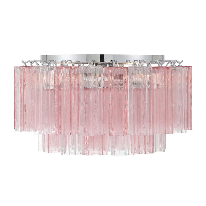 Crystorama Addis 7 Light Flush , Chrome/Spring