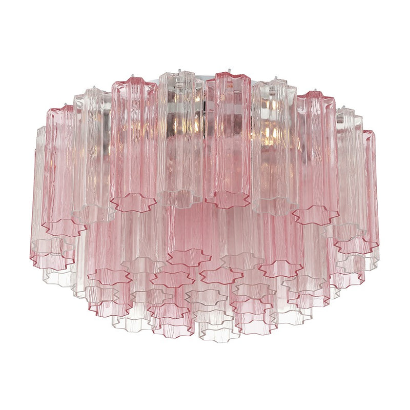 Crystorama Addis 7 Light Flush , Chrome/Spring