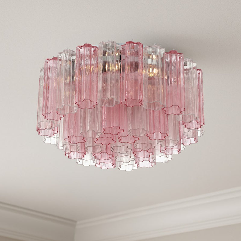 Crystorama Addis 7 Light Flush , Chrome/Spring