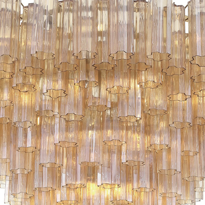 Crystorama Addis 28 Light 49" Chandelier, Aged Brass/Amber