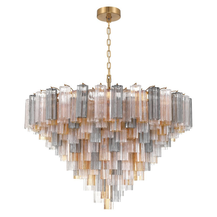 Crystorama Addis 28 Light 49" Chandelier, Aged Brass/Autumn