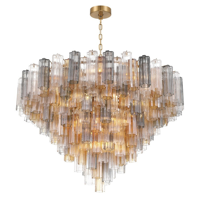 Crystorama Addis 28 Light 49" Chandelier, Aged Brass/Autumn