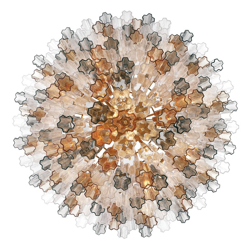Crystorama Addis 28 Light 49" Chandelier, Aged Brass/Autumn