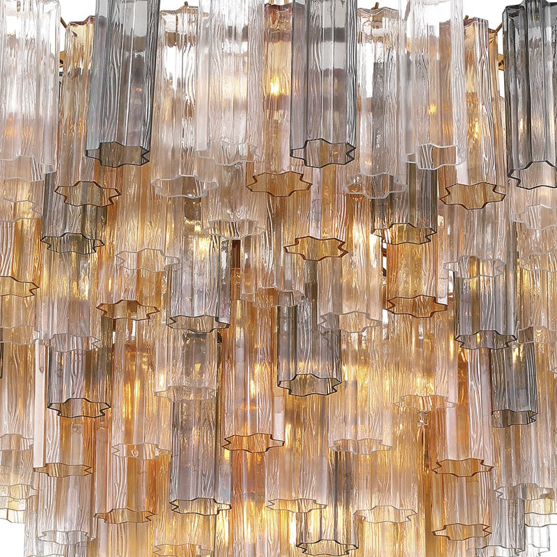 Crystorama Addis 28 Light 49" Chandelier, Aged Brass/Autumn