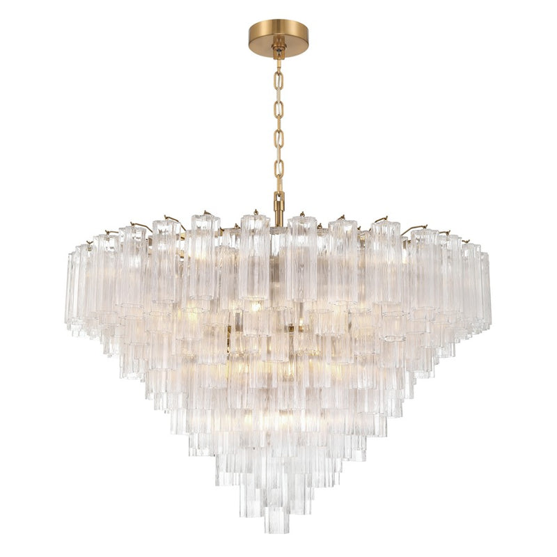 Crystorama Addis 28 Light 49" Chandelier, Aged Brass/Clear