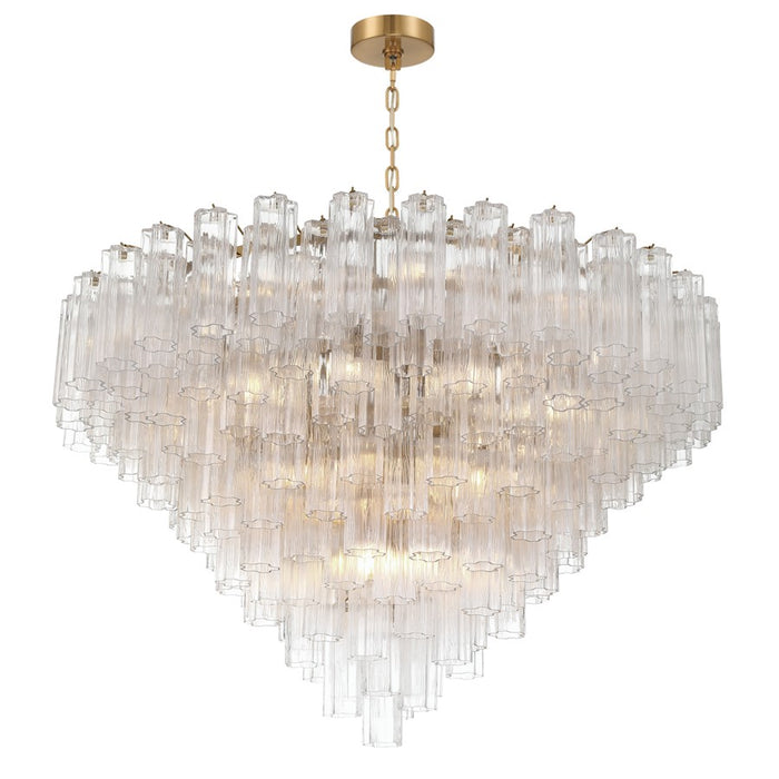 Crystorama Addis 28 Light 49" Chandelier, Aged Brass/Clear