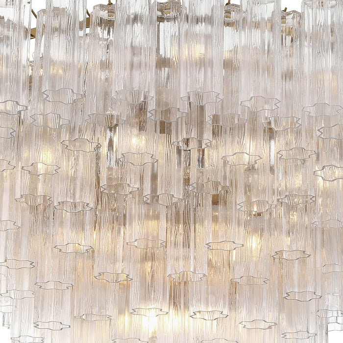 Crystorama Addis 28 Light 49" Chandelier, Aged Brass/Clear