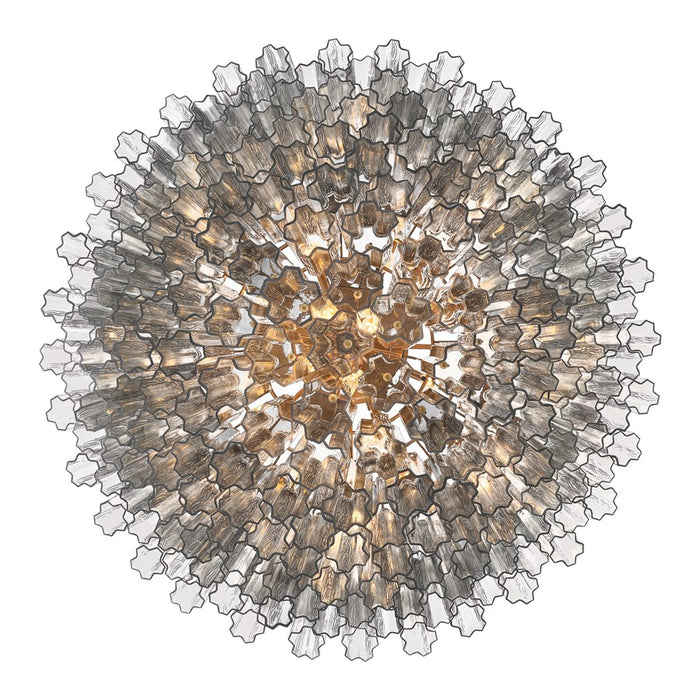 Crystorama Addis 28 Light 49" Chandelier, Aged Brass/Smoke