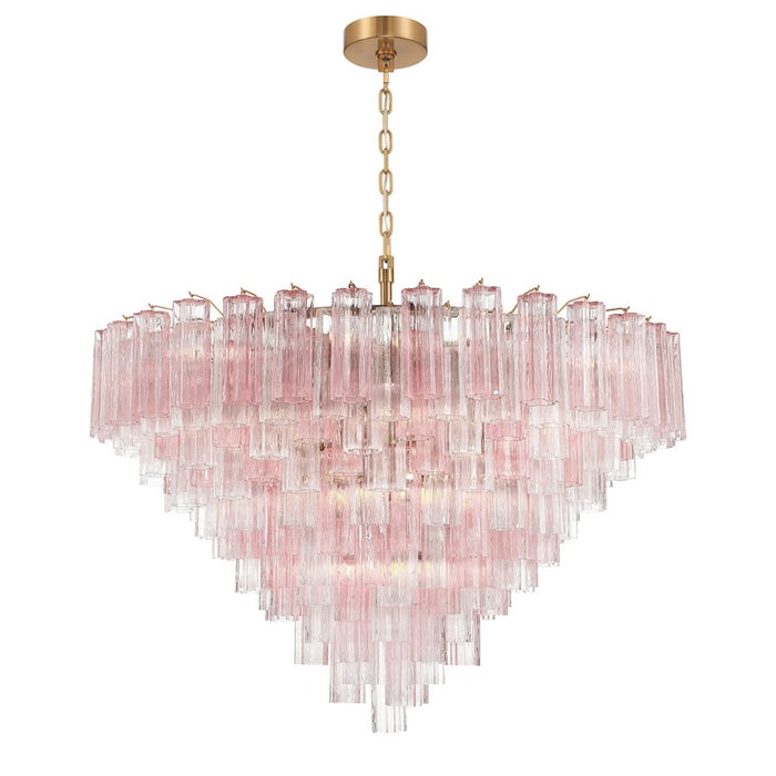 Crystorama Addis 28 Light 49" Chandelier, Aged Brass/Spring - ADD-327-AG-SP