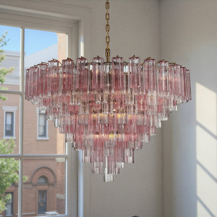 Crystorama Addis 28 Light 49" Chandelier, Aged Brass/Spring