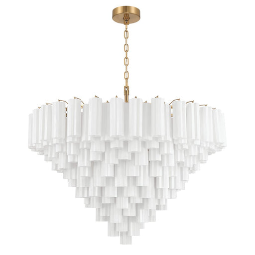 Crystorama Addis 28 Light 49" Chandelier, Aged Brass/White