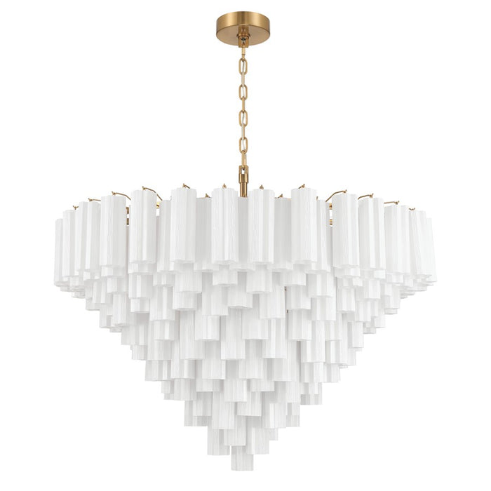 Crystorama Addis 28 Light 49" Chandelier, Aged Brass/White