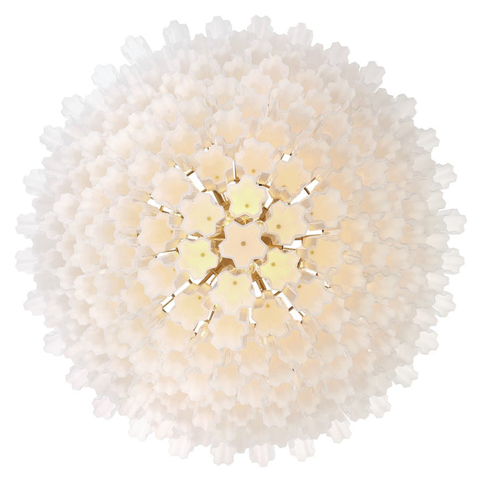 Crystorama Addis 28 Light 49" Chandelier, Aged Brass/White