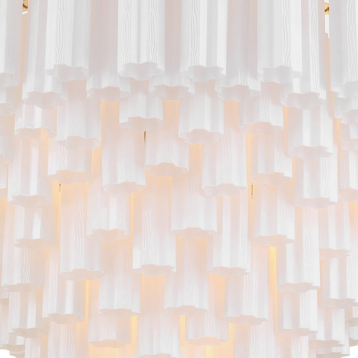 Crystorama Addis 28 Light 49" Chandelier, Aged Brass/White